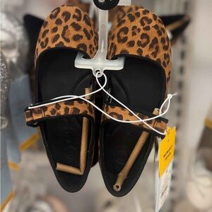 Cat & Jack Leopard Print Mary Jane Flats - Brown & Black